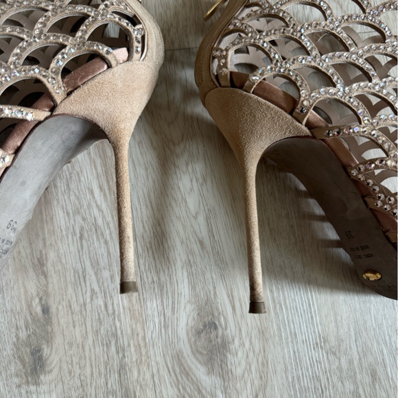 Sergio Rossi Swarovski Crystal Mermaid High Heel Caged Booties size 39/ US 9 - Picture 4 of 9